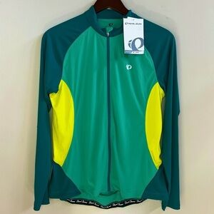 Pearl Izumi Size XL Women Elite Ride Symphony Cycling Zip Long Sleeve green